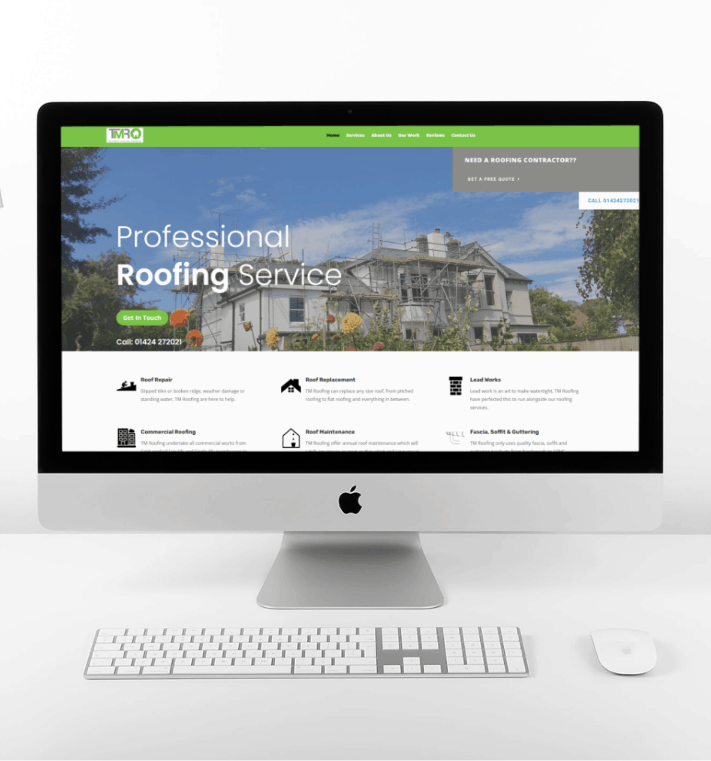 TM Roofing website made by expert web design Bexhill